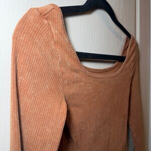 Wild Fable Ribbed Rust Crop Top